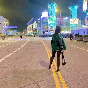 Olive green Letterman jacket